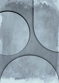 Lune Soleil Terre - Béton gris Relief Abstrait sur Mad Dog Art