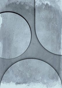 Mond Sonne Erde - Graues Beton Relief Abstrakt