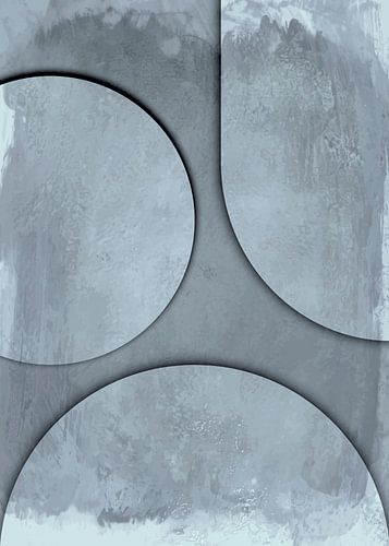 Maan Zon Aarde - Grijs Beton Reliëf Abstract