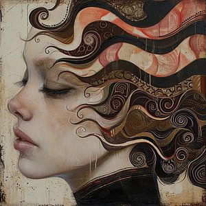 Cheveux de rêve | Portrait Femme sur Kunst Kriebels