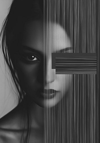 Silence superposé en noir et blanc