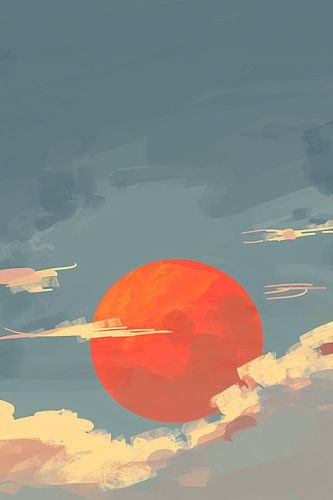 Art numérique d'un coucher de soleil à couper le souffle