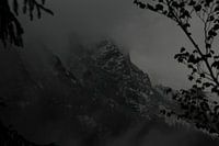 Austrian mountains in the fog