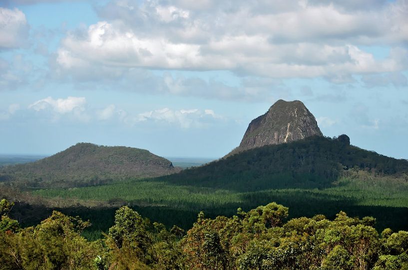 Panoramic view of the Glass House Mountains by Frank Photos