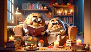 Herbstliches Leseidyll der Couch Potatoes