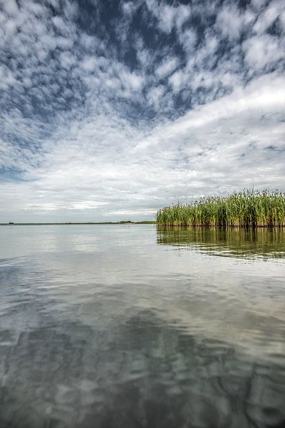Verstild IJsselmeer near the Frisian town of Molkwerum with a mirrored wok deck by Harrie Muis