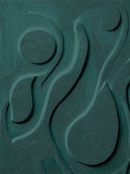 Reliefkunst: Tanz in verblasstem Teal (Flexa-Farbpalette 2025)