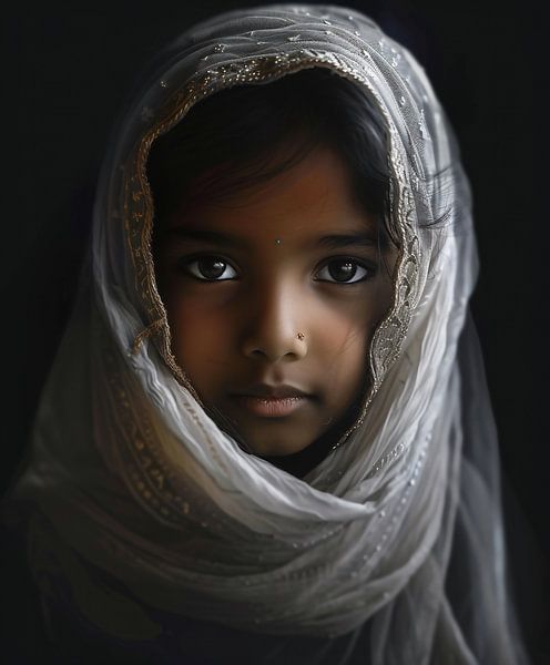 Mysteriöser Blick, junge Dame von fernlichtsicht