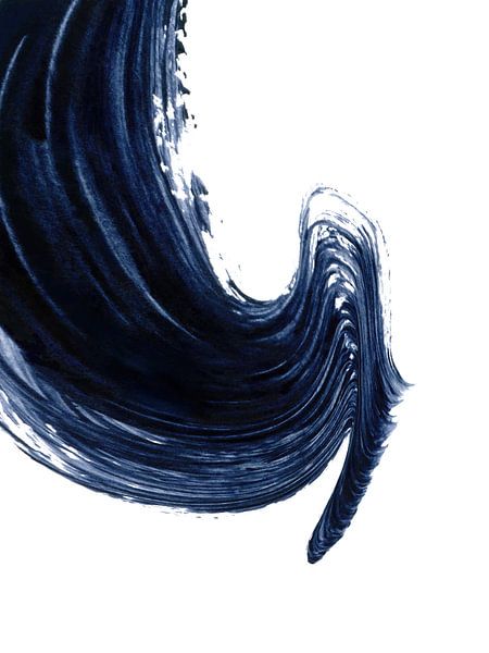 Just Indigo 4 | Minimalistisches Aquarell von Menega Sabidussi