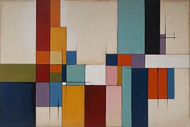 Viereckige bunte Abstraktion von Art & Soul Creations