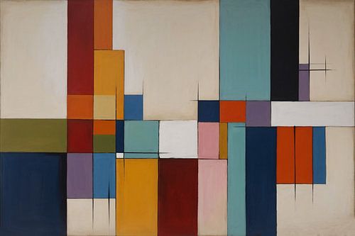 Vierhoekige kleurrijke abstractie