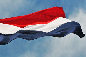 Nederlandse vlag, rood wit en blauw van Blond Beeld