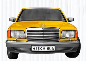 Mercedes-Benz S-Klasse W 126 front view in yellow
