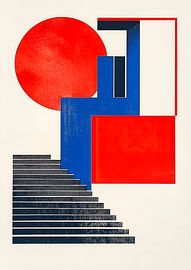 Bauhaus Architektur Rot Blau Weiß von Niklas Maximilian