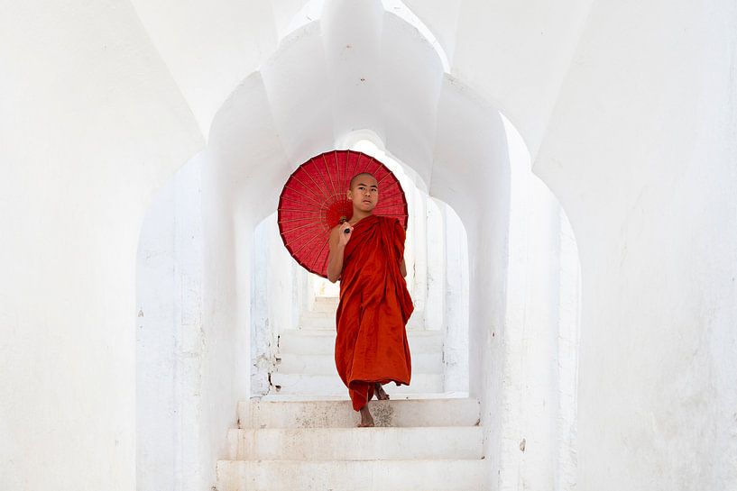 Monk in a temple by Antwan Janssen