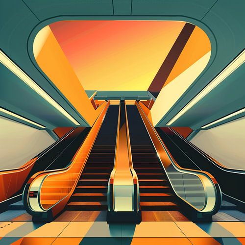 Stad Metro Kleuren Geometrisch Abstract Dynamisch Beweging