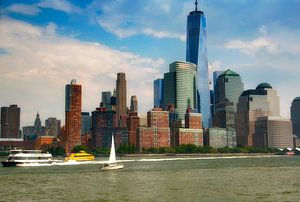 New York Manhattan skyline vanaf de Hudson
