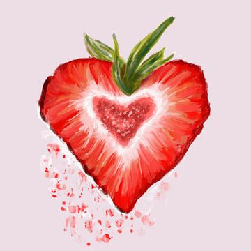Aardbei rood fruit van Monique Schilder