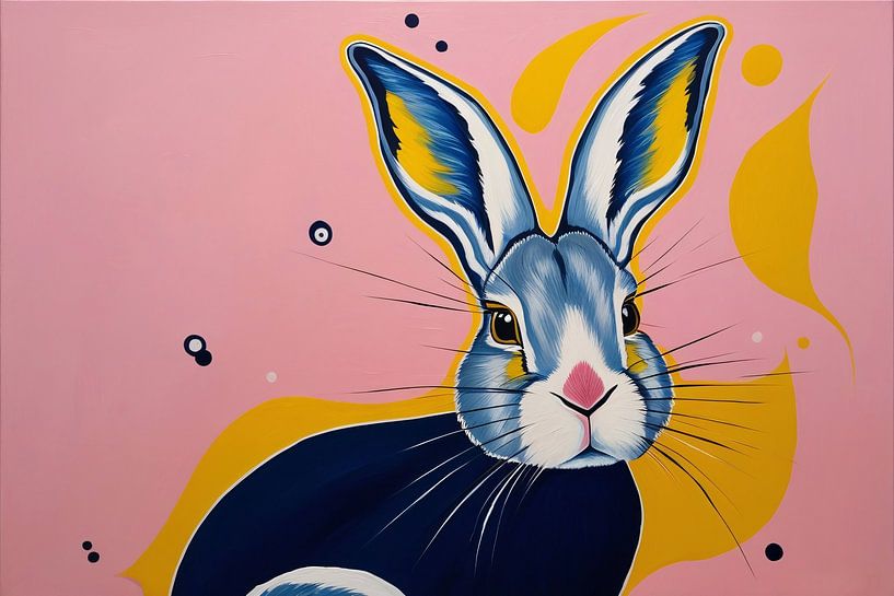 Colourful rabbit in pop-art style by Art & Soul Creations