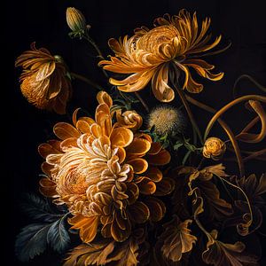 Stilleben goldene Chrysantheme