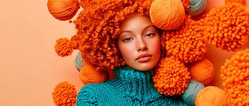 Creative portrait with woollen hair by Poster Art Shop