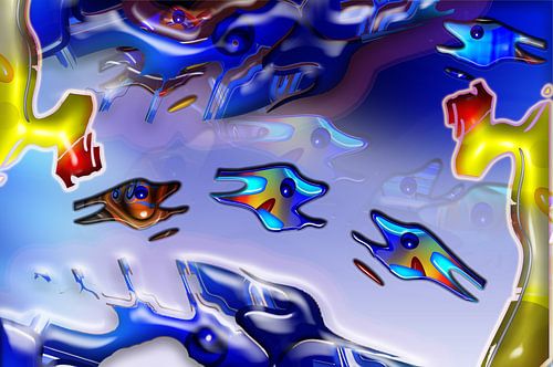 Fishes in the rubbish of the sea