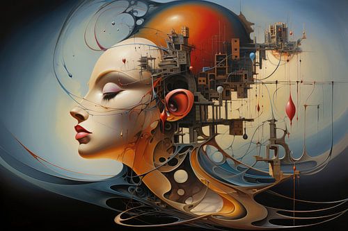 Landschap surrealistisch abstract en bizarre met buitenaards leven