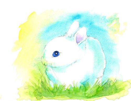 Mignon petit lapin blanc