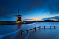 Molen in het blauwe uur van Karla Leeftink thumbnail