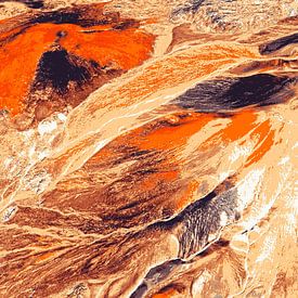 Volcanoes from a bird's eye view mixed media by Werner Lehmann