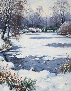 Verstilde Vijver in Winter van Studio BB