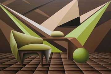 Abstrakte Formen mit Stuhl von Art & Soul Creations