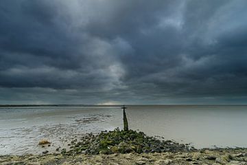 Dutch coastline during storm