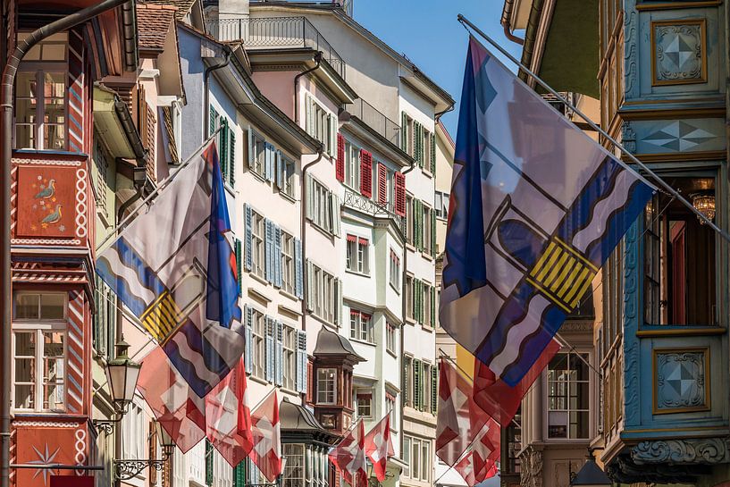 Augustinergasse in the old town of Zurich by Werner Dieterich