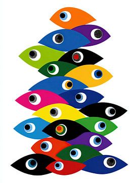 PopArt eye assembly by Klaus Tesching - Art-AI