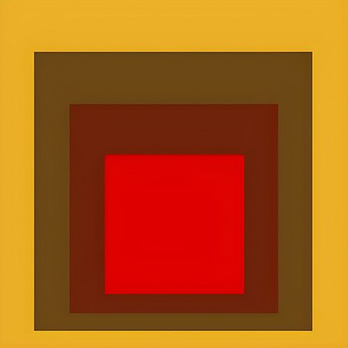 Josef Albers - Hommage an das Quadrat, gelb, braun, rot . Hohe Auflösung