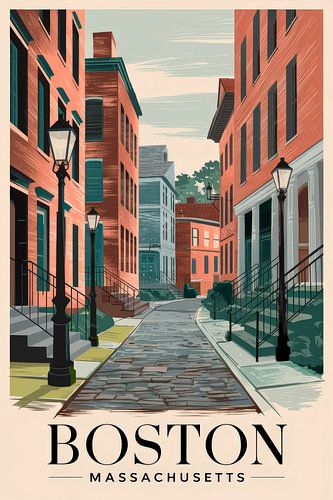Boston, Massachusetts Vintage Reisposter