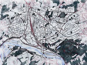 Karte von Witten im stil 'White winter'