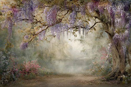 Wisteria In De Ochtendmist - Dromig en rustgevend van Joriali Fine Art