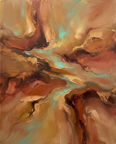 Peinture abstraite avec des nuances de bleu