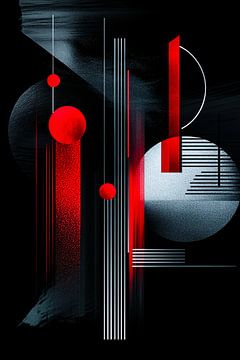 Design moderne abstrait rouge et blanc sur Imperial Art House