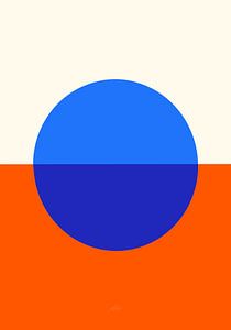 Étude des couleurs et des formes d'un cercle avec un carré sur Raymond Wijngaard