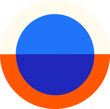 Cirkel met vierkant kleur en vormstudie van Raymond Wijngaard