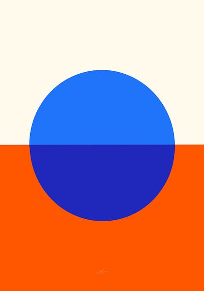 Étude des couleurs et des formes d'un cercle avec un carré par Raymond Wijngaard