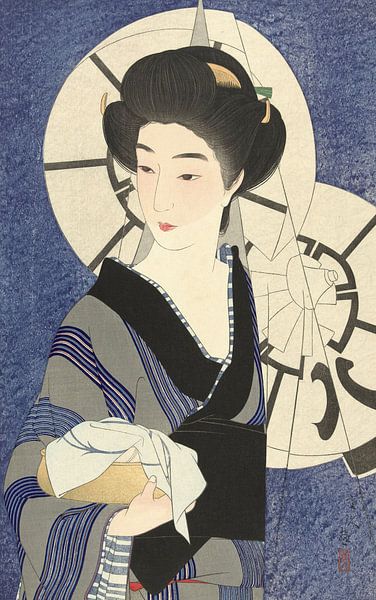 Nach einem Besuch im Badehaus Kotondo Torii von 1000 Schilderijen