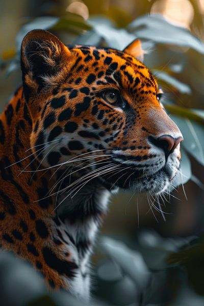 Majestueuze luipaard in natuurlijke habitat gevangen van Art & Soul Creations