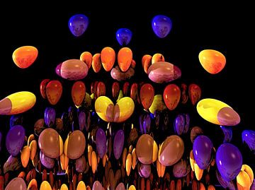 Ballonnen gemaakt met Digitale kunst van W J Kok