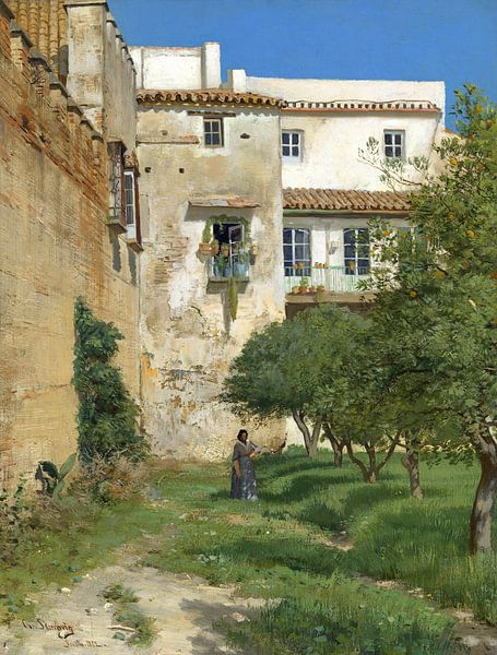 Christian Skredsvig,Vanuit Sevilla in Spanje, fruitboomlandschap van finemasterpiece