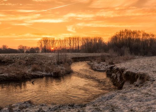 Zonsopkomst boven Partij in Zuid-Limburg