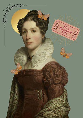 Klassieke dame met vintage ticket